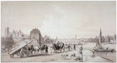 Millbank, Westminster, Londyn, 1841 autorstwa William Parrott