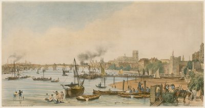 Westminster i Hungerford z mostu Waterloo, ok. 1840 r. autorstwa William Parrott
