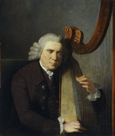 Niewidomy harfista, John Parry (olej na płótnie) autorstwa William Parry