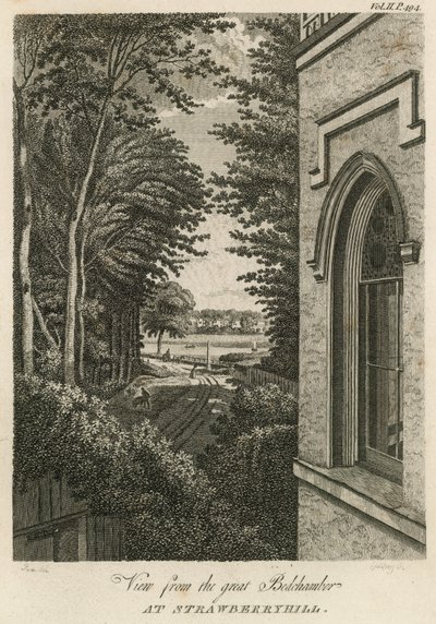 Widok z wielkiej sypialni w Strawberry Hill w Londynie autorstwa William Pars