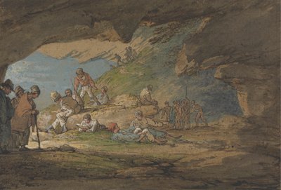 Jaskinia w świetle słonecznym z postaciami autorstwa William Payne