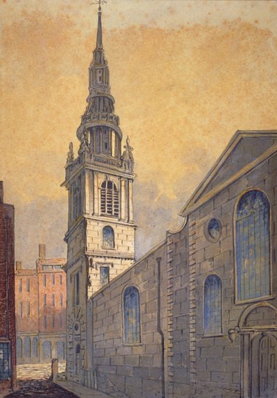 Kościół St Mary le Bow z Bow Churchyard, City of London, c1815 autorstwa William Pearson