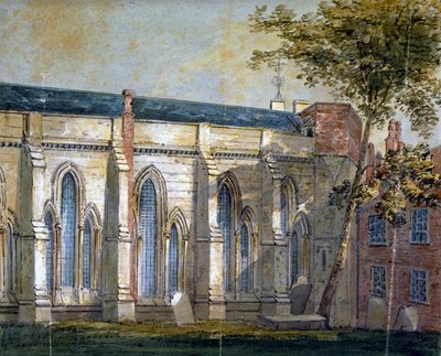 Widok kościoła Temple, Londyn, ok. 1810 r. autorstwa William Pearson