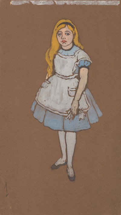 Alicja (projekt kostiumów do filmu Alicja w Krainie Czarów, 1915) autorstwa William Penhallow Henderson