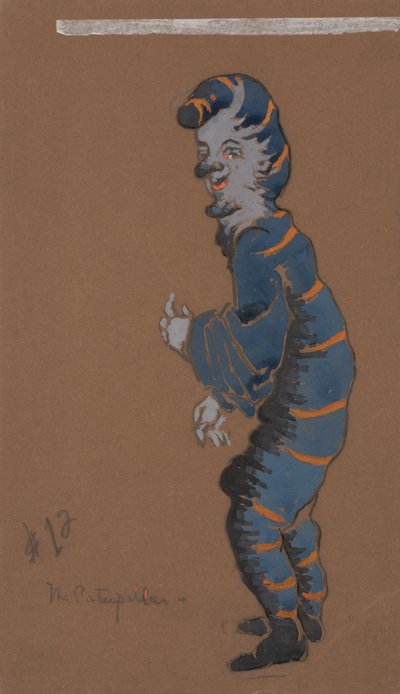 Projekt kostiumu Caterpillar dla Alicji w Krainie Czarów, 1915. autorstwa William Penhallow Henderson