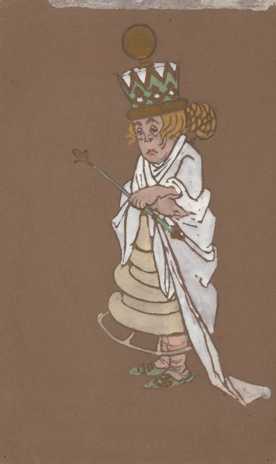 Biała królowa (projekt kostiumów do filmu Alicja w Krainie Czarów) 1915 autorstwa William Penhallow Henderson