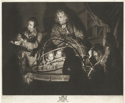 Filozof wygłasza wykład na temat planetarium autorstwa William Pether after Joseph Wright