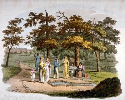 Widok studni pitnej, Hyde Park, Westminster, Londyn, 1812 autorstwa William Pickett
