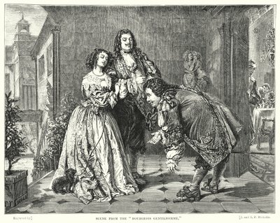 Scena z mieszczańskiego Gentilhomme (rycina) autorstwa William Powell (after) Frith