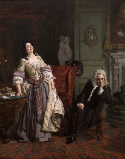Aleksander Pope wyznał swoją miłość Lady Mary Wortley Montagu, 1852 r. autorstwa William Powell Frith