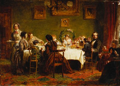 Szkic do „Wiele szczęśliwych powrotów dnia”, c. 1856 (olej na pokładzie) autorstwa William Powell Frith