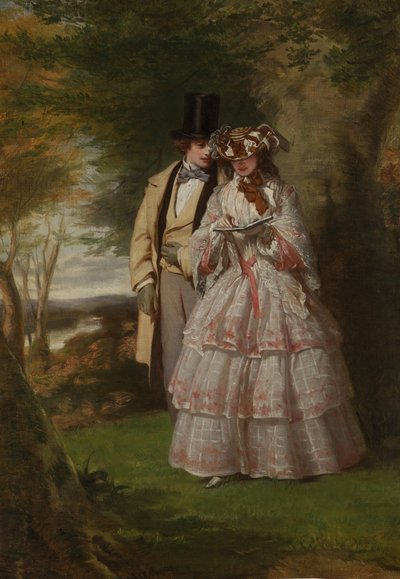 Dwie centralne postacie w Derby Day, 1860. autorstwa William Powell Frith