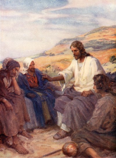 Jezus nauczający swoich uczniów, Mateusz v autorstwa William Pratt