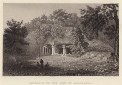 Wejście do Jaskini Elephanta (rycina) autorstwa William Purser