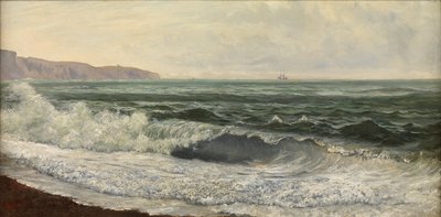 Trudna pogoda, West Bay, Dorset (olej na panelu) autorstwa William Pye