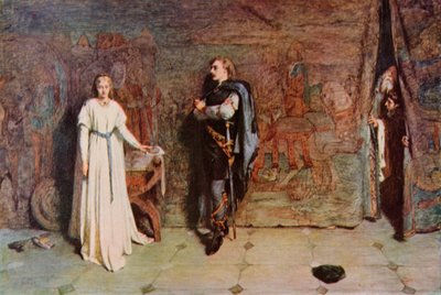 Szekspir: Hamlet i Ofelia, Hamlet, Akt III, Scena 1 (litografia kolorowa) autorstwa William Quiller (after) Orchardson