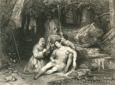 „Śmierć Llewellyna”, c1836 autorstwa William Radclyffe