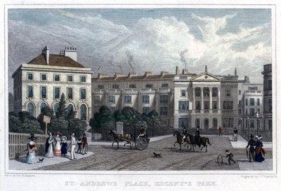 St Andrews Place, Regents Park, Londyn, 1828. autorstwa William Radclyffe
