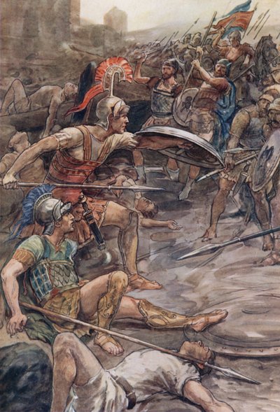 Epaminondas w obronie Pelopidas autorstwa William Rainey