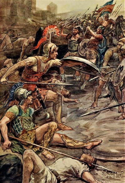 Epaminondas broniący Pelopidasa autorstwa William Rainey