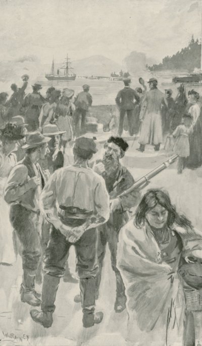 Przybycie statku rocznego do Fortu York, Zatoka Hudsona autorstwa William Rainey