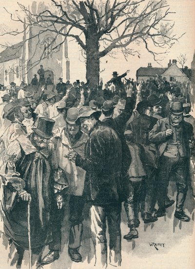 Strajk robotników rolnych w Warwickshire: spotkanie w Whitnash, 1872 1906 autorstwa William Rainey
