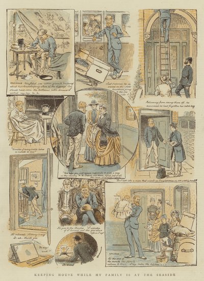Prowadzenie domu, gdy moja rodzina jest nad morzem (chromolitho) autorstwa William Ralston