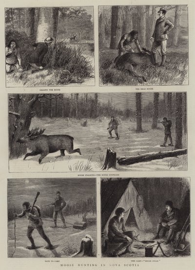 Polowanie na łosie w Nowej Szkocji autorstwa William Ralston