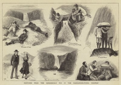 Szkice w pobliżu Sjoegerdals Fos w Hardanger-Fiord w Norwegii autorstwa William Ralston