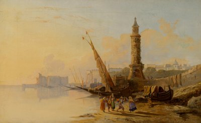 Scena włoskiego wybrzeża autorstwa William Raymond Dommerson