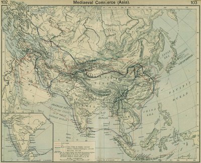 Średniowieczna Azja Handlowa. Z Atlasu Historycznego autorstwa William Robert Shepherd