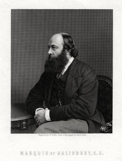 Robert Arthur Talbot Gascoyne-Cecil, 3. markiz Salisbury, brytyjski mąż stanu, XIX w. autorstwa William Roffe