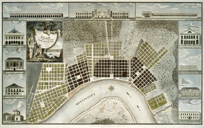 Plan miasta i przedmieść Nowego Orleanu, 1817 autorstwa William Rollinson