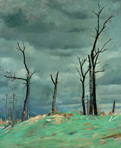 Aleja Château, Bourlon, Front Zachodni (olej na płótnie) autorstwa William Rothenstein