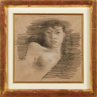 Dziewczyna w Paryżu (kredka i biała kreda) autorstwa William Rothenstein