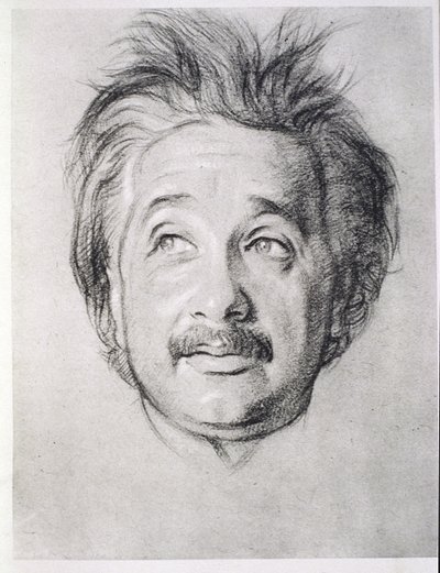 Portret Alberta Einsteina (1879-1955) (lito) autorstwa William Rothenstein