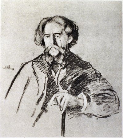 Portret Alfonsa Daudeta (1840-97) autorstwa William Rothenstein