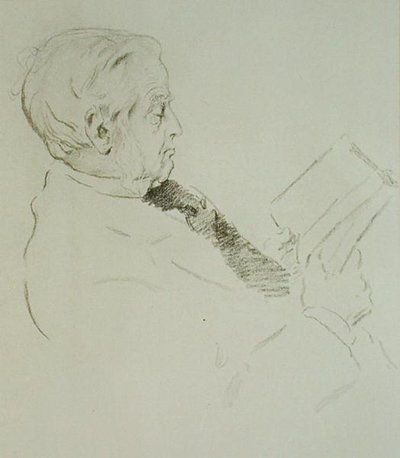 Portret Maxa Mullera (1823-1900) (lito) autorstwa William Rothenstein