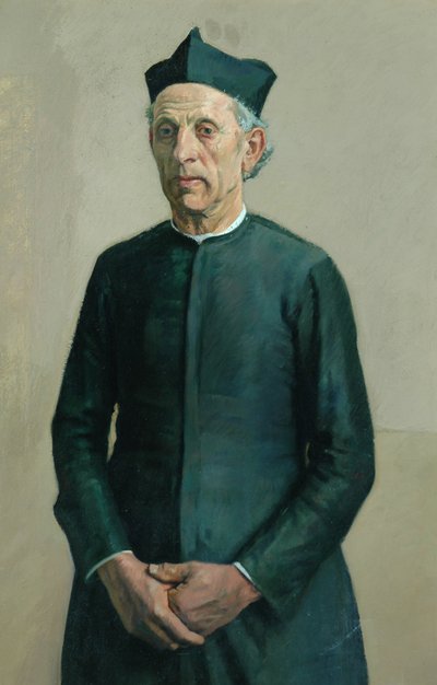 Wiejski ksiądz (olej na płótnie) autorstwa William Rothenstein