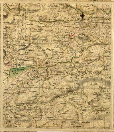 Mapa Roya nizinnej Szkocji, zawierająca Loch Whinnoch autorstwa William Roy