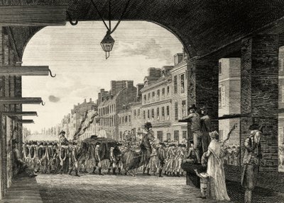 Kondukt pogrzebowy Jerzego Waszyngtona wzdłuż High Street w Filadelfii autorstwa William Russell Birch