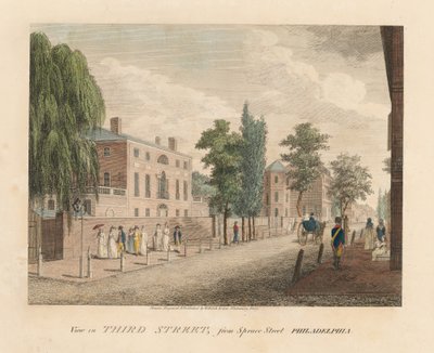 Widok na Third Street od Spruce Street autorstwa William Russell Birch