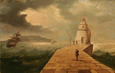 Widok na latarnię morską Poolbeg autorstwa William Sadler