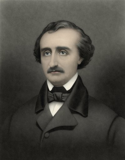 Portret Edgara Allana Poe (1809-1849), amerykańskiego pisarza. autorstwa William Sartain