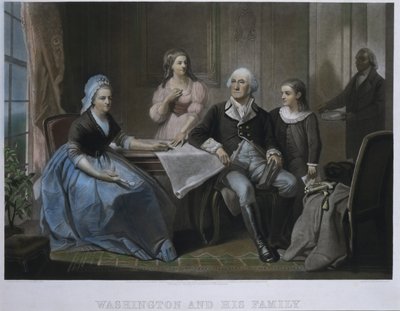 Waszyngton i jego rodzina autorstwa William Sartain