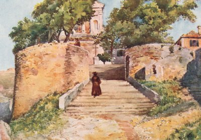 Kościół Oregina, Genua (kolorowa litografia) autorstwa William Scott