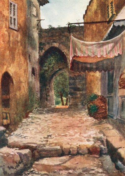 Brama wejściowa, Auribeau (kolorowa litografia) autorstwa William Scott