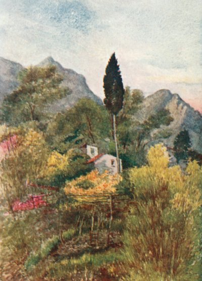 W dolinie Borrigo, Mentone (kolorowa litografia) autorstwa William Scott