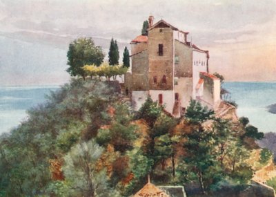 Klasztor Annonciade, Mentone, od północy (kolorowa litografia) autorstwa William Scott