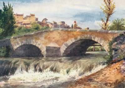 Stary Most, Cagnes (kolorowa litografia) autorstwa William Scott